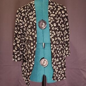 Forever 21 Black and White Floral Blazer